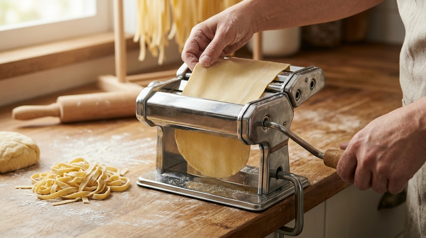 Manual Pasta Maker Set: Roll & Cut Fresh Noodles at Home