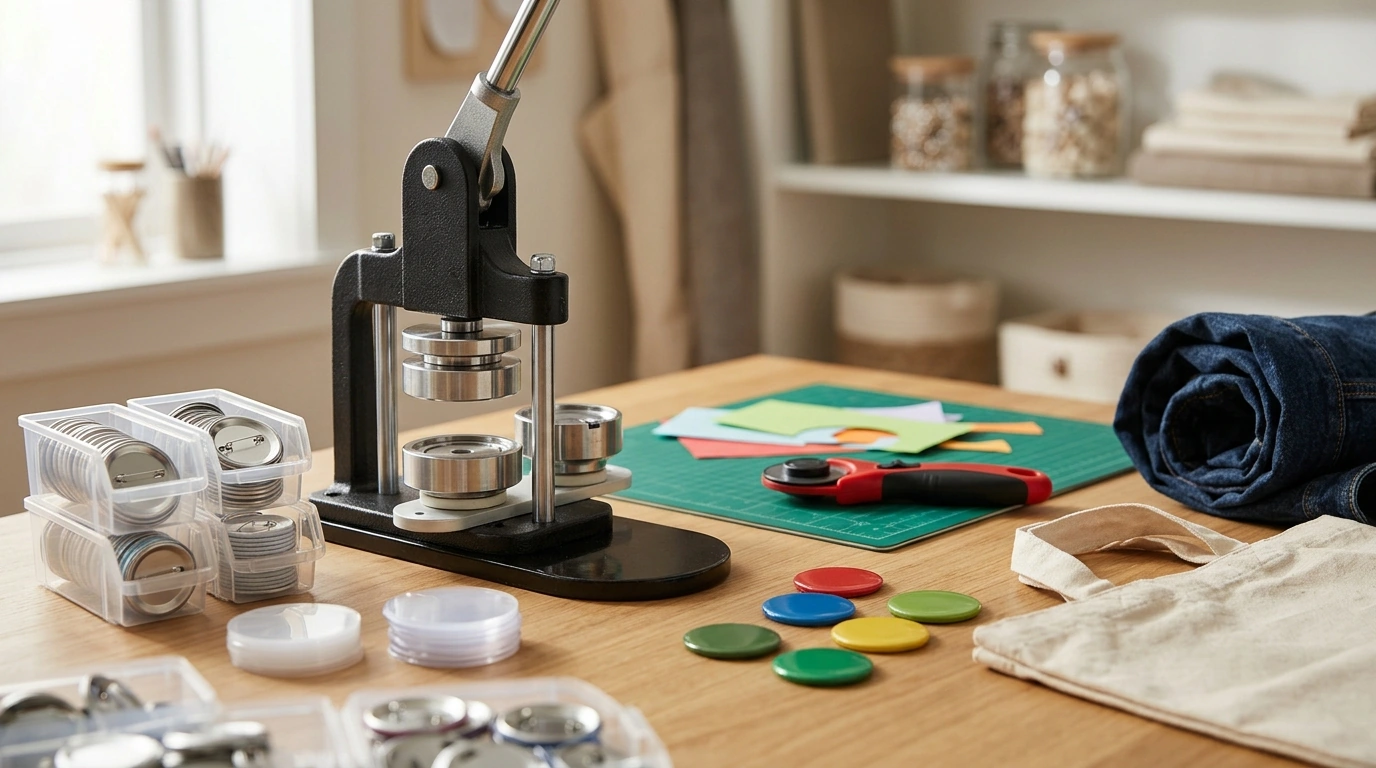 Make 3-Inch Pin Buttons: Kit + 500 Parts & Cutter