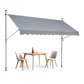 Retractable Patio Awning (138x47) With Manual Crank